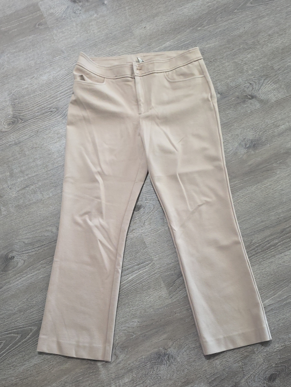 Anne Klein Light Cream Straight-Leg Ponte Pants